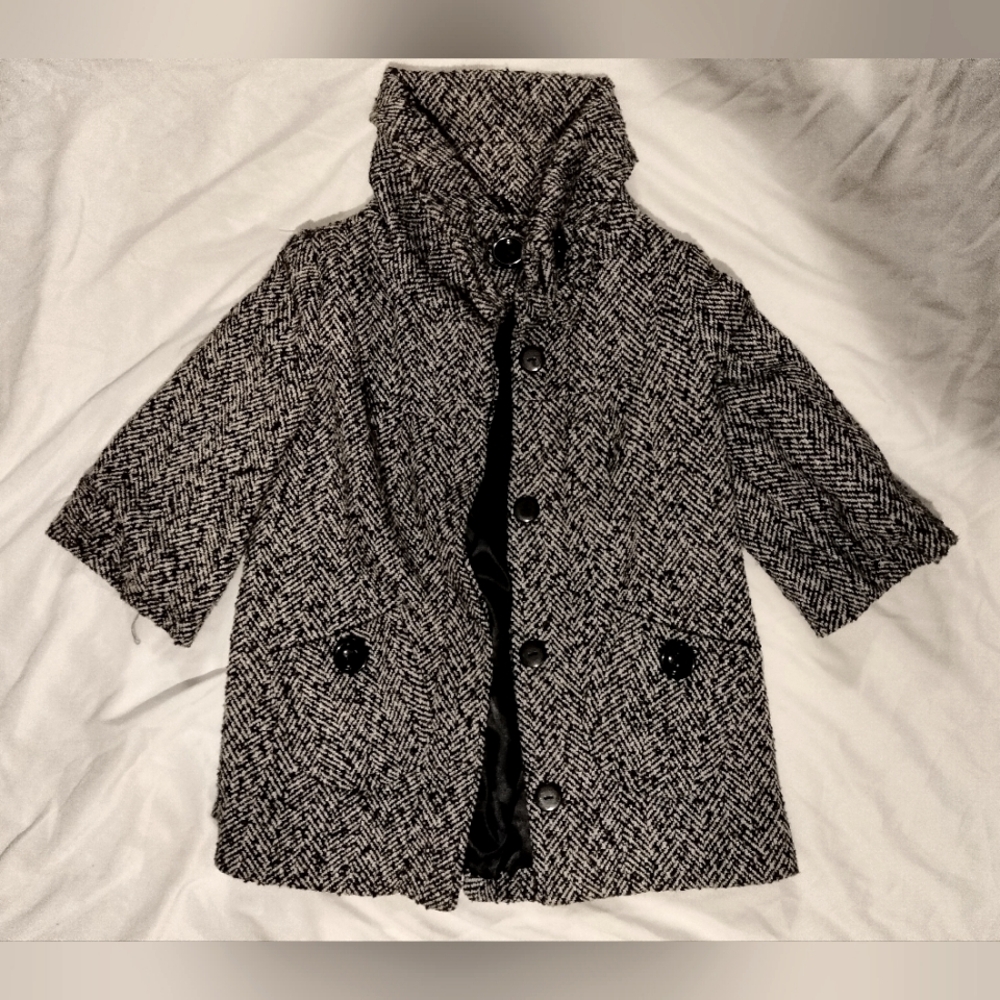 XXI by forever 21 black and white tweed 3/4 sleeve jacket size S/P